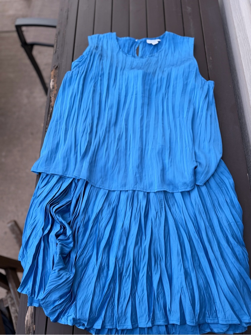 J. Jill Bright Blue Pleated Skirt Set